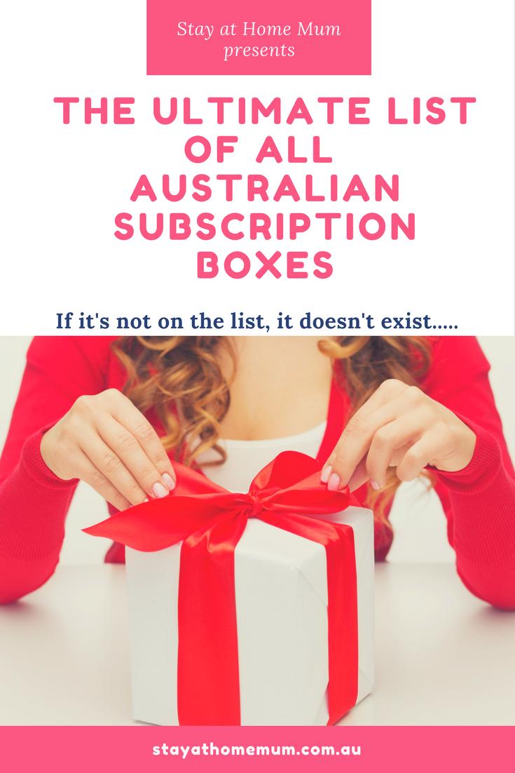the ultimate list of all australian subscription boxes | Stay at Home Mum
