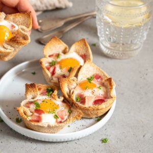 Baked Ham, Cheese and Egg Toast Cups