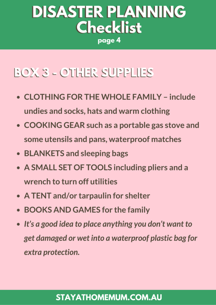 Disaster Planning Checklist | Stay At Home Mum