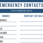 Emergency Contact List | Stay At Home Mum