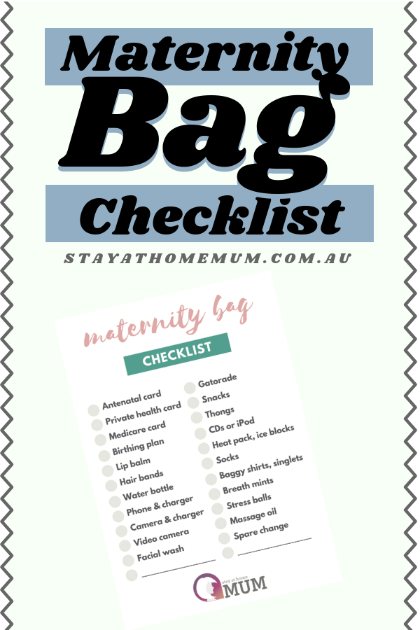Maternity Bag Checklist 1 1 | Stay at Home Mum.com.au