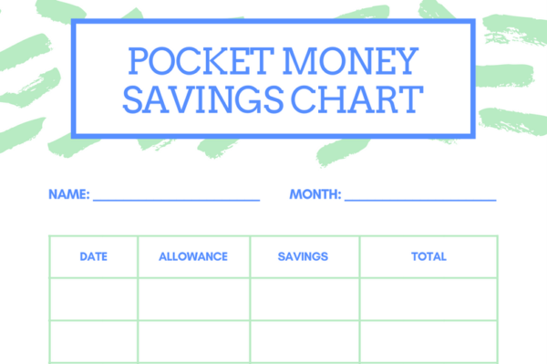 Pocket Money Savings Chart for Kids