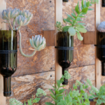 Wine bottles reused as flower pot | Stay at Home Mum.com.au