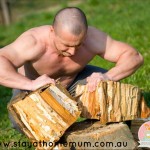 Husband cuts Wood | Stay at Home Mum.com.au