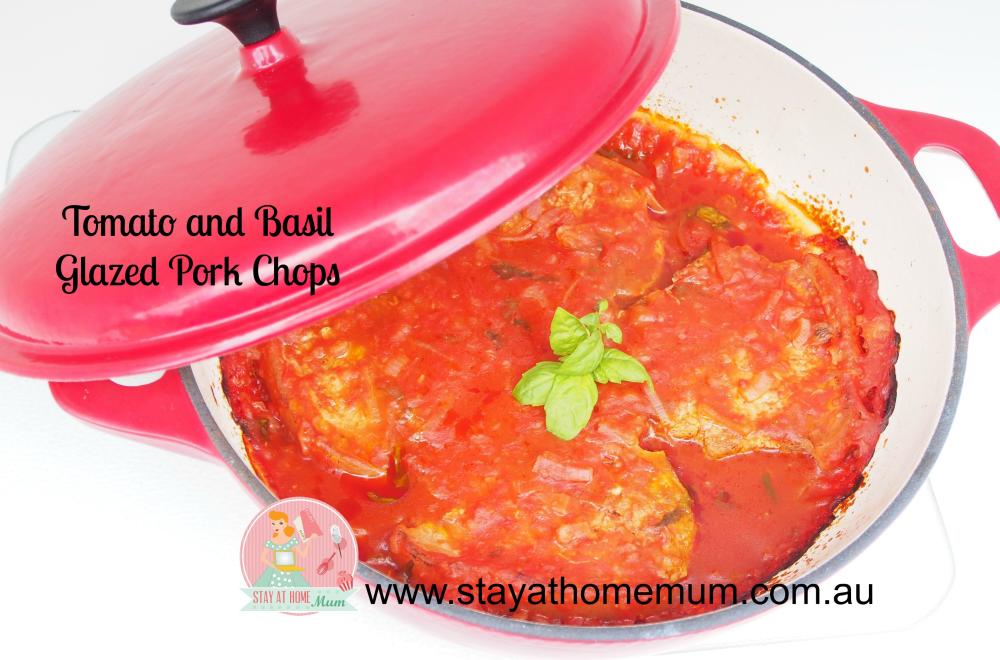 Tomato and Basil Glazed Pork Chops