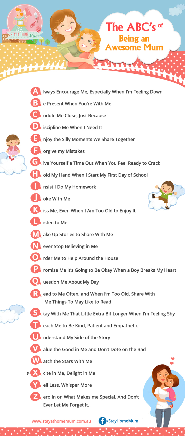 ABC's of Being an Awesome Mum - Stay at Home Mum