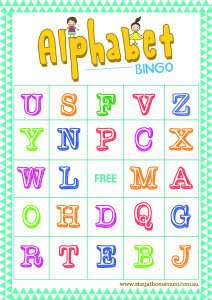 Alphabet Bingo Free Printable - Stay at Home Mum