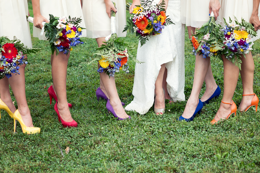 rainbow themed wedding bridesmaids feet | Stay at Home Mum.com.au