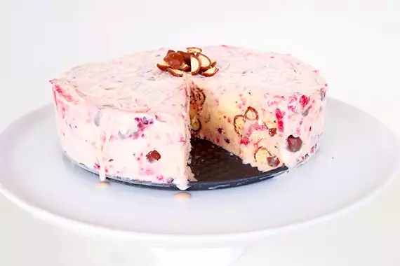 Raspberry and Malteser Ice Cream Cake