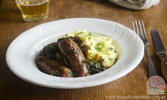 Slowcooker Sausages in Onion Gravy | Stay at Home Mum.com.au