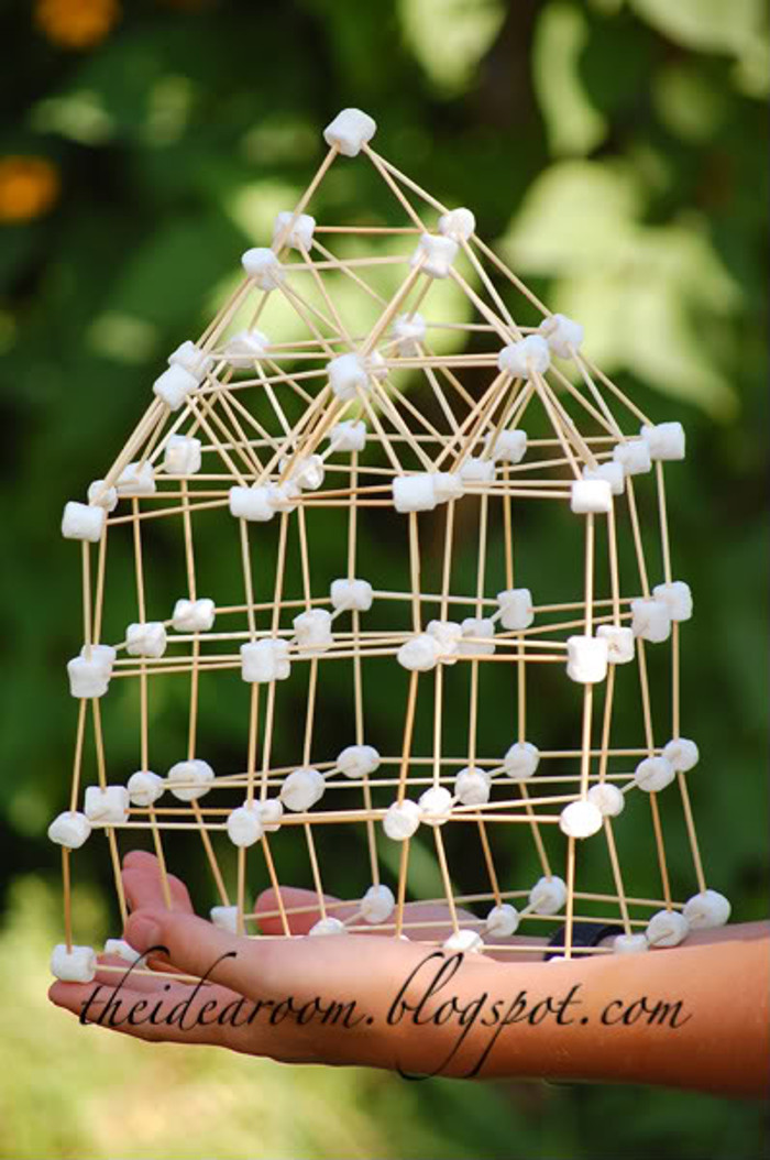 Building with marshmallows and toothpicks | Stay At Home Mum