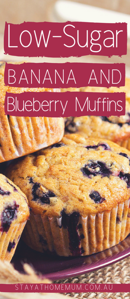 Low-Sugar Banana and Blueberry Muffins