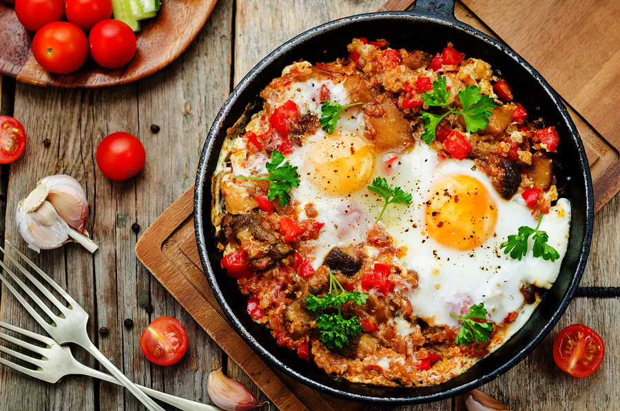 bigstock Fried Eggs With Peppers Tomat 90377381 | Stay at Home Mum.com.au