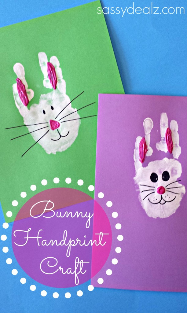 bunny handprint craft easter | Stay at Home Mum.com.au
