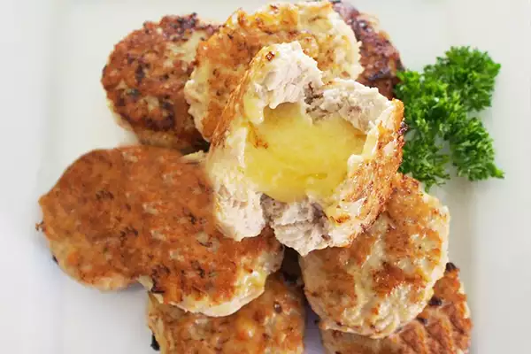 Grilled Gooey and Cheesy Chicken Rissoles