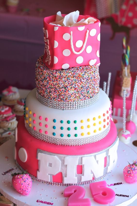 Fun and Colorful 13th Birthday Cake!