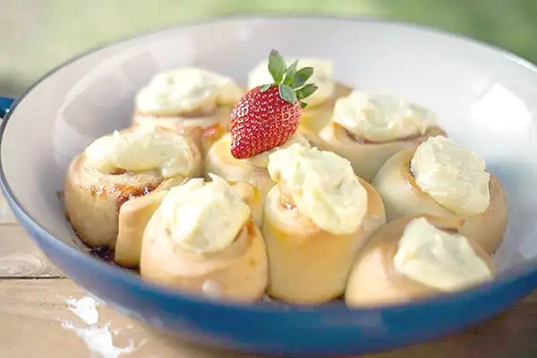 Sweet Strawberry Scrolls with Vanilla Cream Cheese Glaze