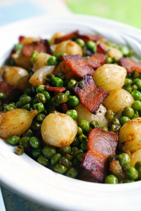 Pear Onions, Peas And Bacon | 50+ Christmas Side Dish Ideas | Stay At Home Mum