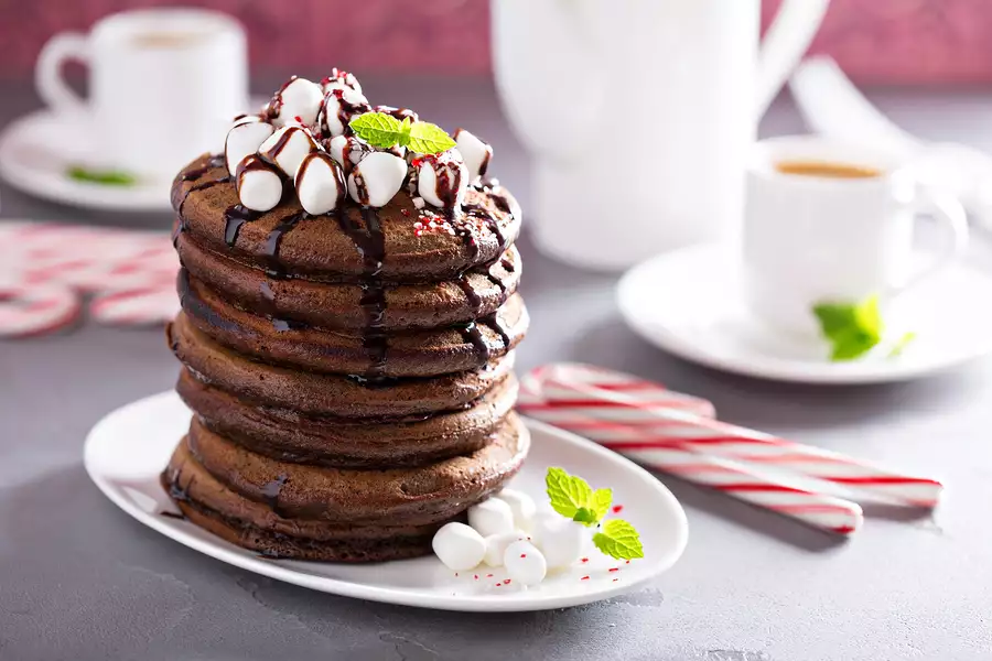 Christmas Morning Chocolate Mint Pancakes
