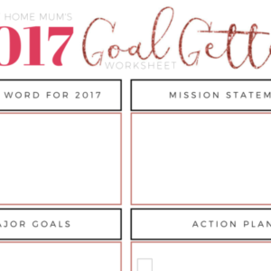 2017 Goal Getter Worksheet