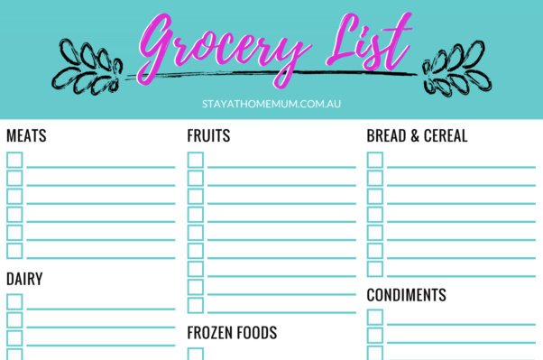 Customisable Grocery Shopping List – A Free Printable