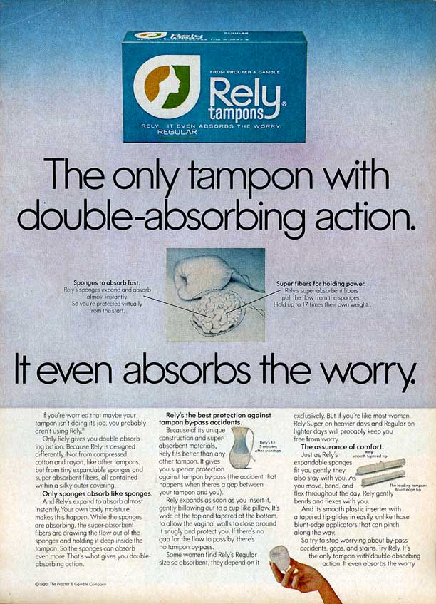 The Rely Advertisement released in 1980 (Image via The Museum of Menstuation)