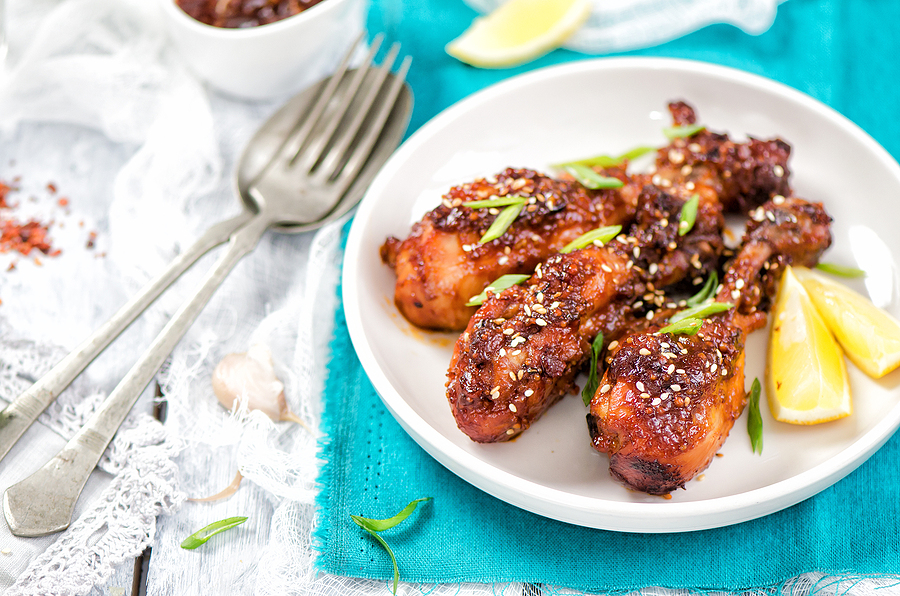 Sticky Chicken Drumsticks with Asian Slaw | Stay At Home Mum