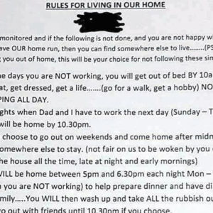 Mum Makes House Rules For Her Daughter That Made The Internet Go Wild