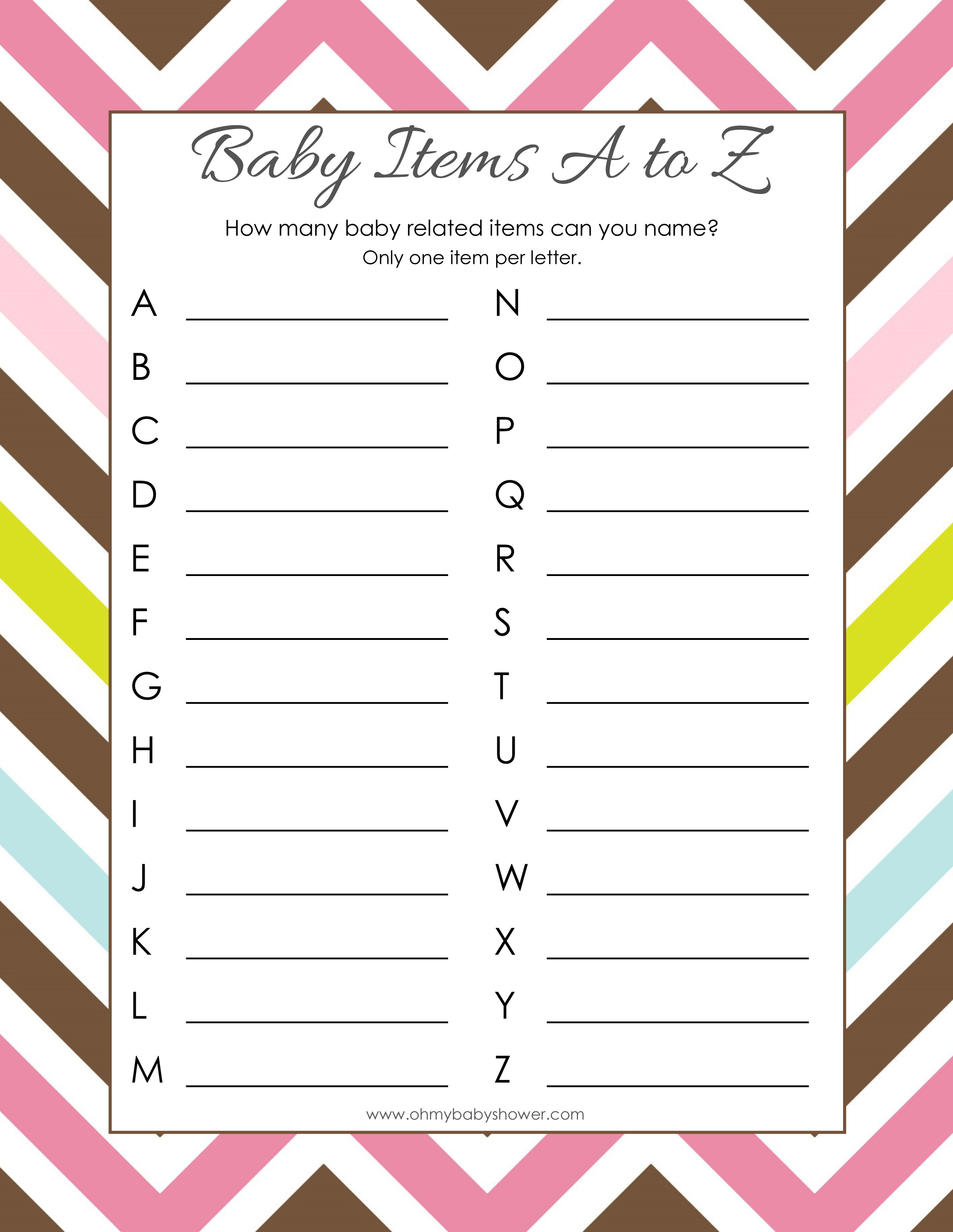 baby items a to z game multi color chevron | Stay at Home Mum.com.au