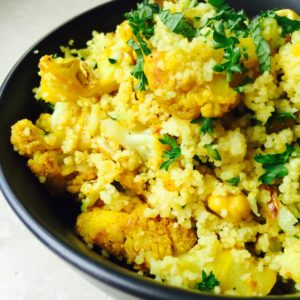 Roasted Cauliflower and Cashew Cous Cous Salad
