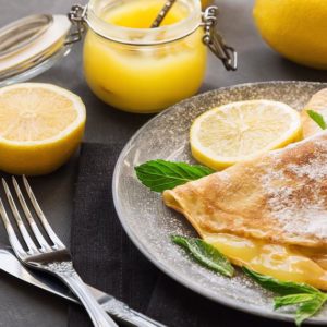 Lemon Crepes with Orange Sauce