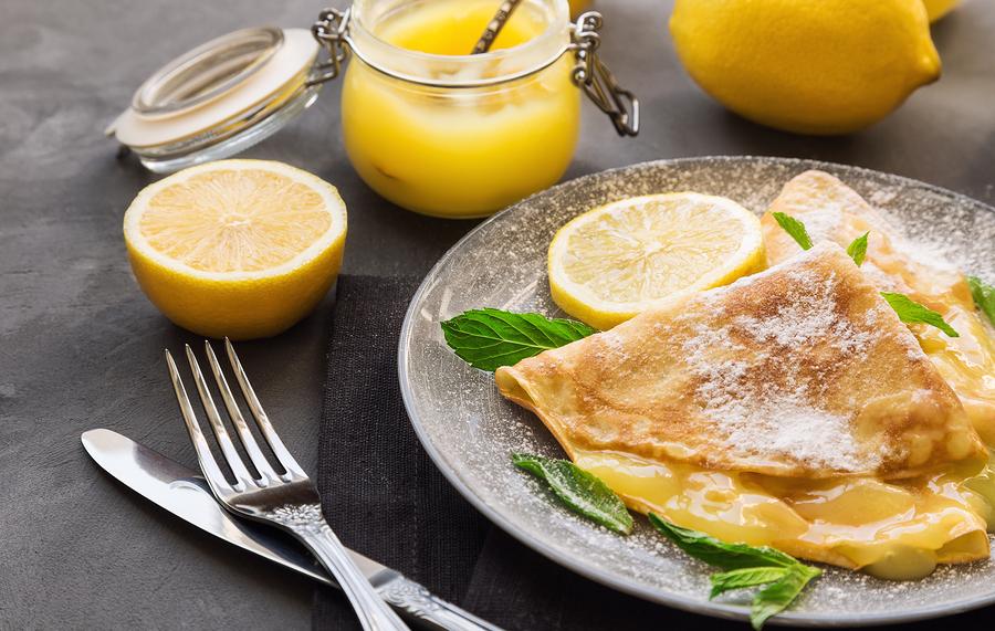Lemon Crepes with Orange Sauce