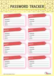 Password Tracker A Free Printable 