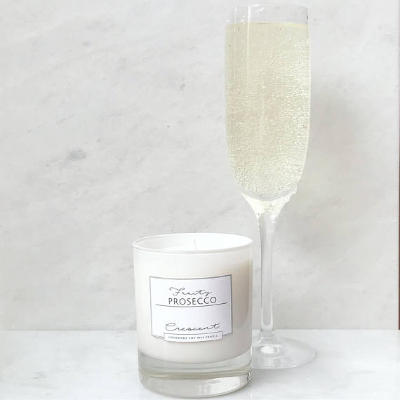 Prosecco Scented Soy Wax Crescent Candle | Stay At Home Mum