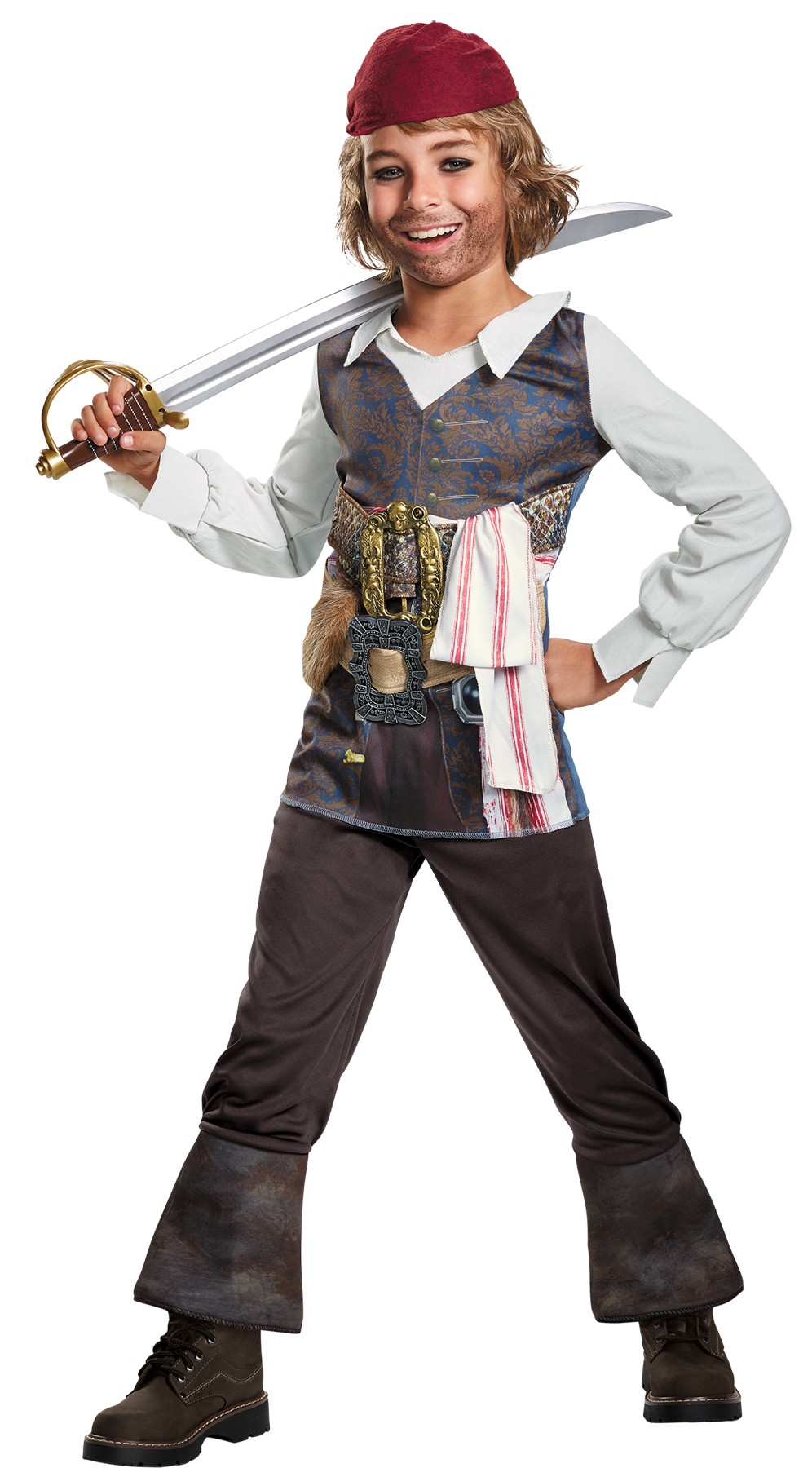 Pirates of the Caribbean Dead Men Tell No Tales Captain Jack Sparrow Classic Child Costume DS DG22891 31 | Stay at Home Mum.com.au