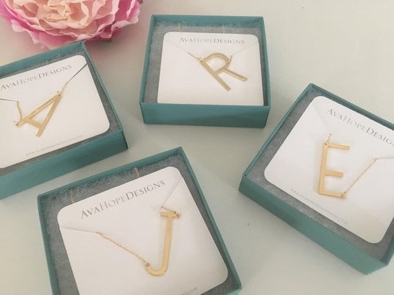 Sideways Initial Necklace | Stay At Home Mum