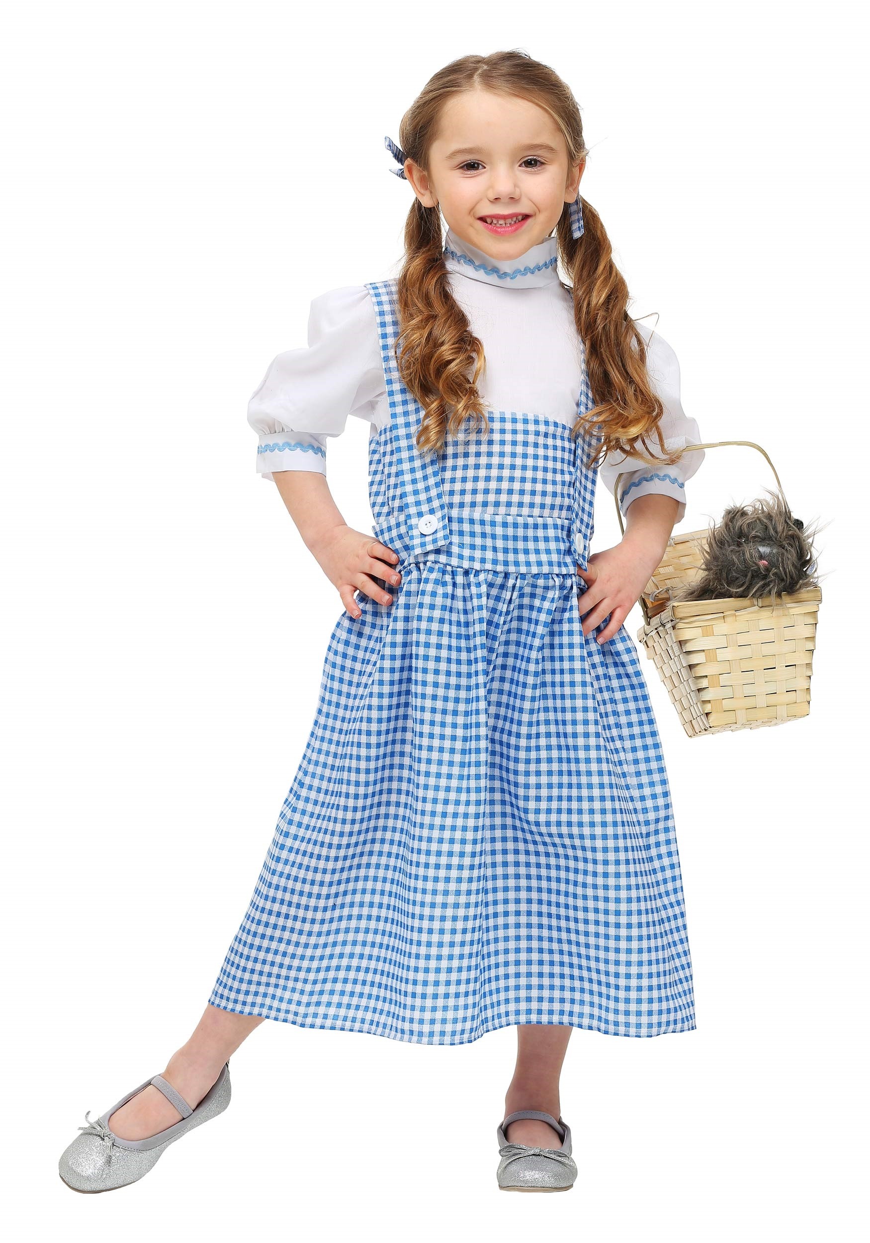 GIRLS DOROTHY COSTUME AND BASKET SCHOOL BOOK WEEK FANCY DRESS CHILDS CHARACTER 