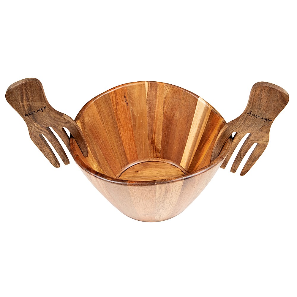 Alex Liddy Acacia Salad Bowl with Claw Servers 30cm | Stay At Home Mum
