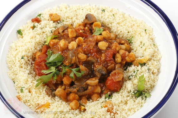 This image has an empty alt attribute; its file name is Moroccan-Mushrooms-with-Couscous1.jpg