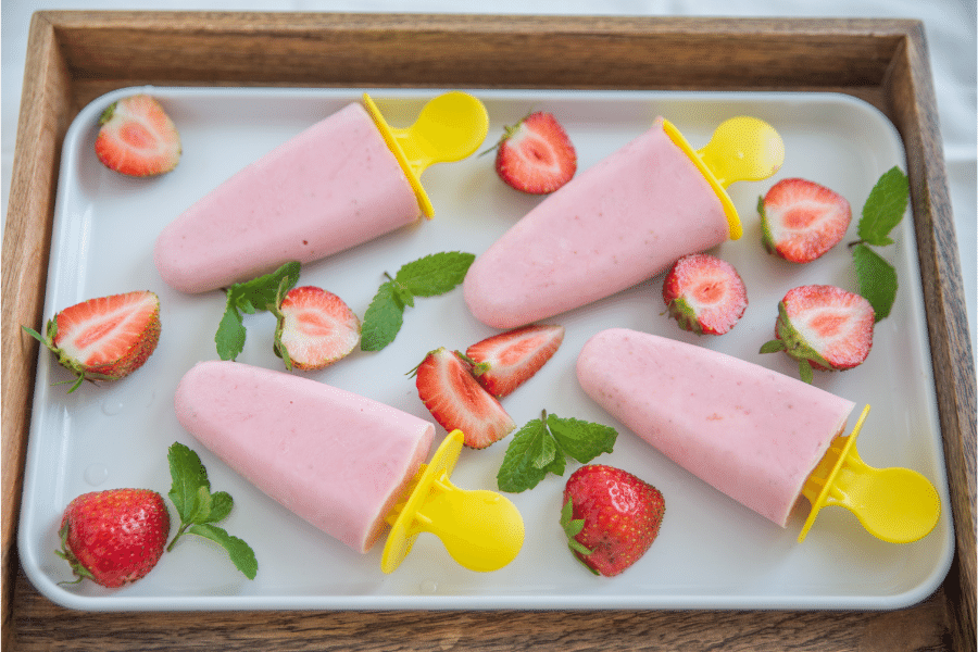 Strawberry and Yogurt Icies | Stay At Home Mum