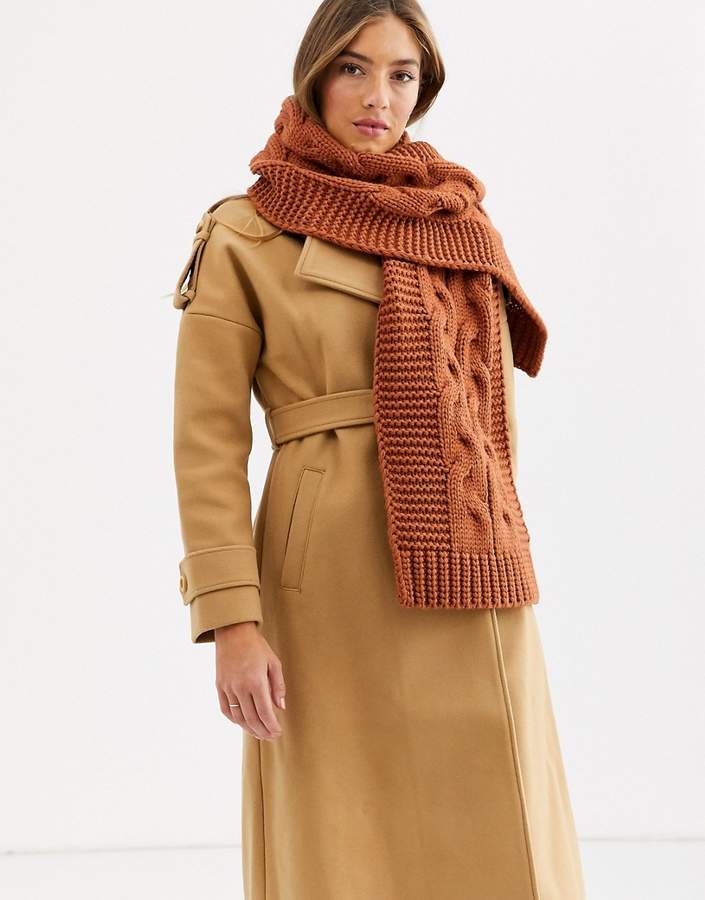accessorize bea oversized camel tan cable scarf | Stay at Home Mum.com.au