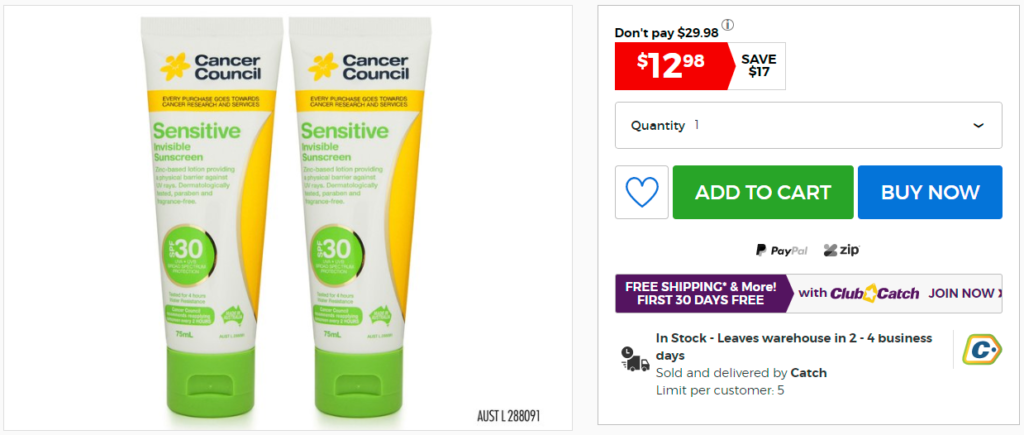 Cancer Council Sensitive Invisible Sunscreen | Stay at Home Mum