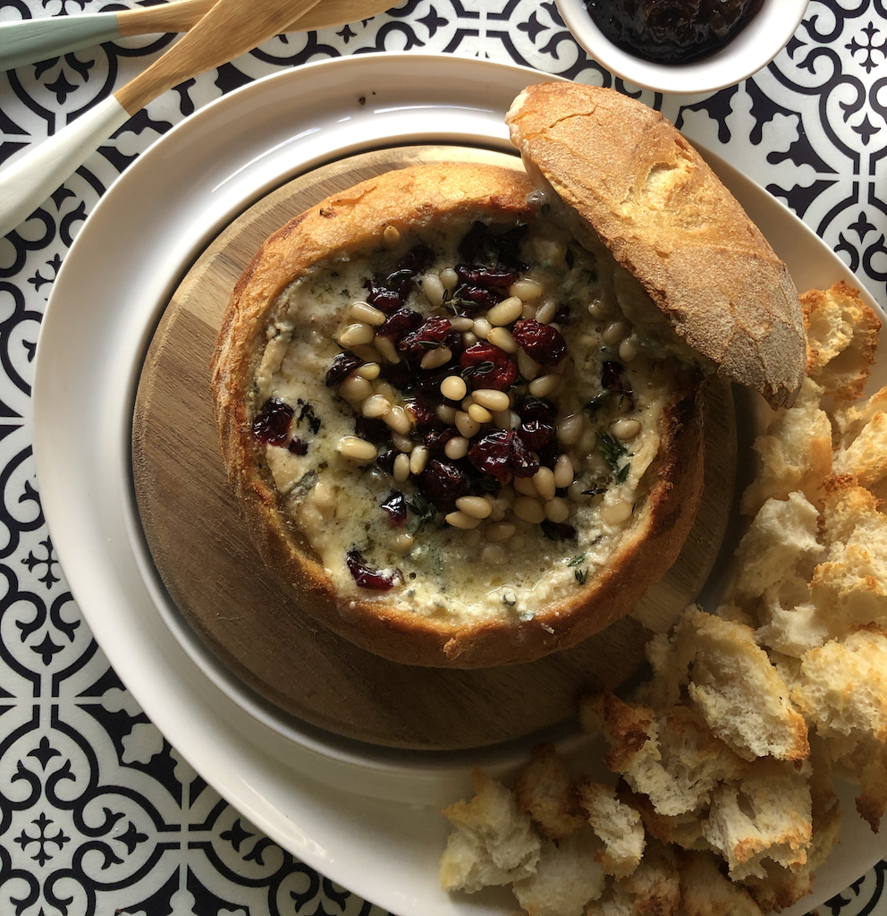 Blue Cheese, PInenut Cranberry Cob Loaf Dip | Stay at Home Mum