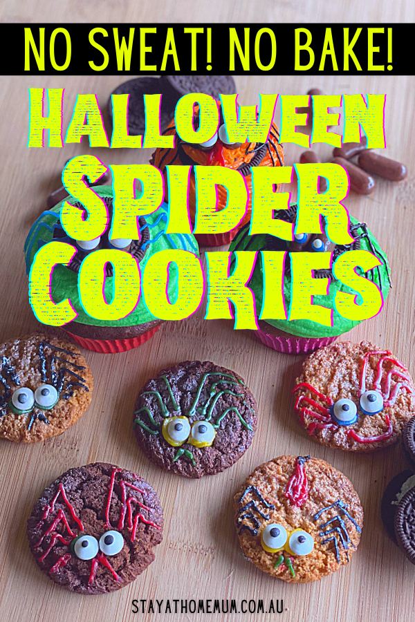 No Sweat No Bake Halloween Spider Cookies | Stay at Home Mum.com.au