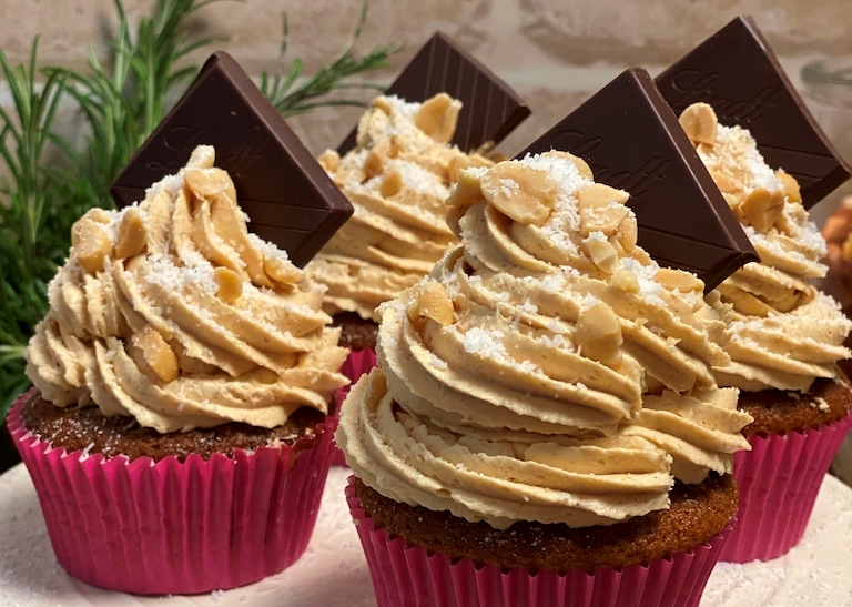 Spiced Cupcakes with Peanut Butter Frosting