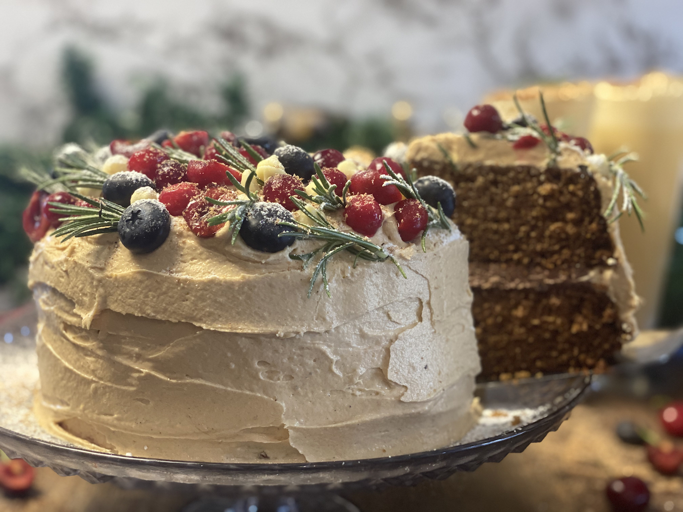 Spiced Christmas Cake with Eggnog Frosting | Stay At Home Mum