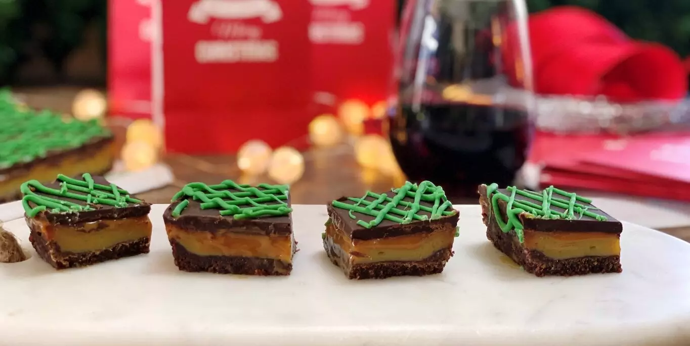 Double Chocolate Caramel Christmas Slice