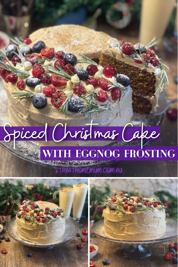 Spiced Christmas Cake with Eggnog Frosting | Stay At Home Mum