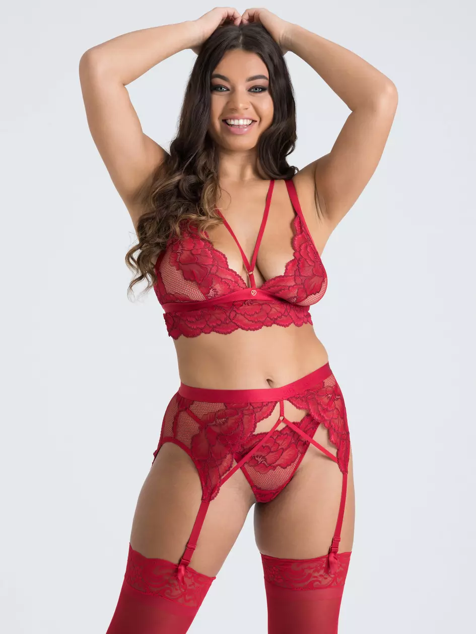 Lovehoney Tiger Lily Red Floral Lace Bra Set 1 | Stay at Home Mum.com.au