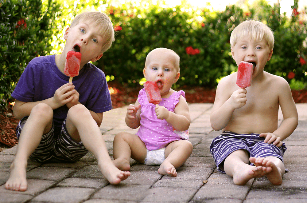 Three Children Eating Popsicles Summer | Stay at Home Mum.com.au